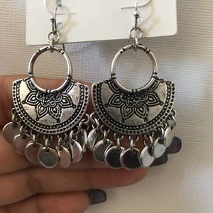 Silver tone Boho earrings